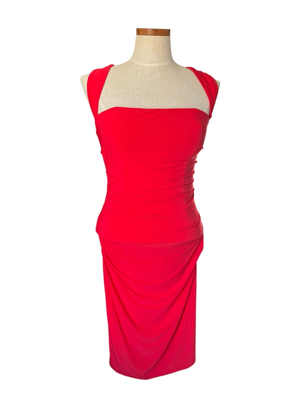 Laundry By Shelli Segal Red Fitted Midi Dress - Picture 2 of 8